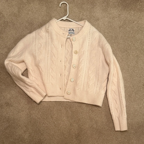 Elegant Cable Knit Cardigan in Cream - Picture 1 of 2
